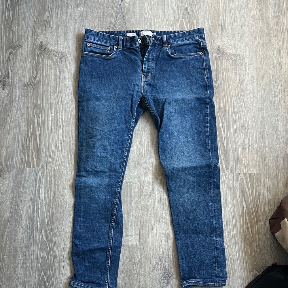 Topman Dark Blue Slim Jeans